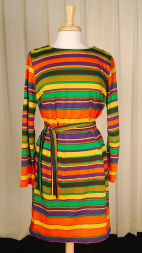 1960s Mod Striped Shift Dress