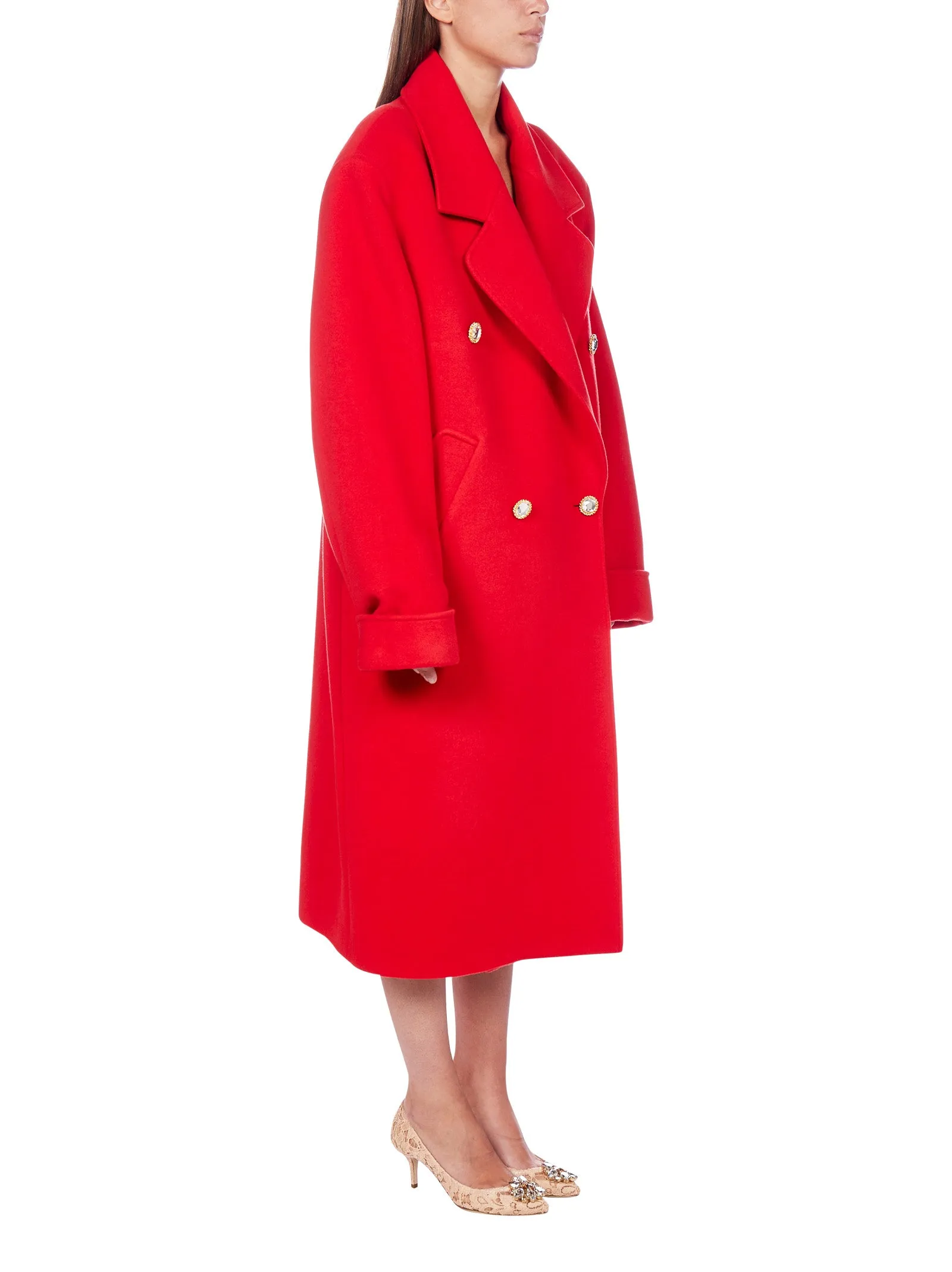 Alessandra Rich Button-Detailed Oversize Coat