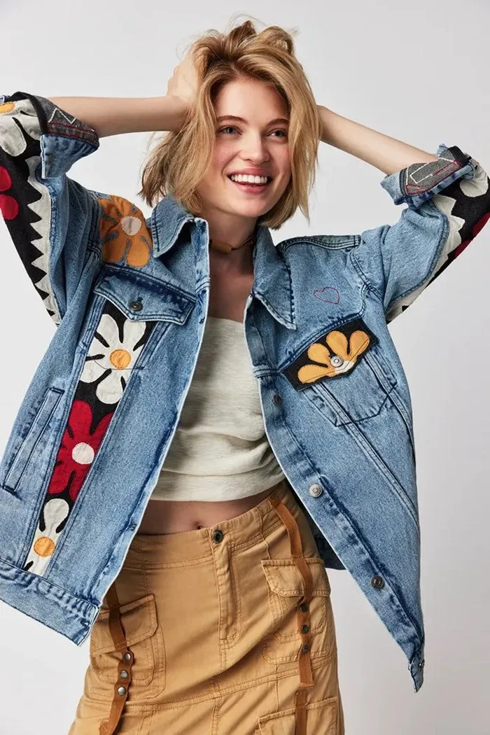 Annie's Flower Denim Jacket