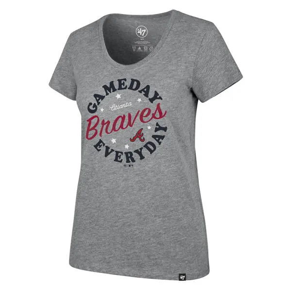 Atlanta Braves - Women’s Gray Gameday Scoop T-Shirt