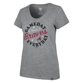 Atlanta Braves - Women’s Gray Gameday Scoop T-Shirt