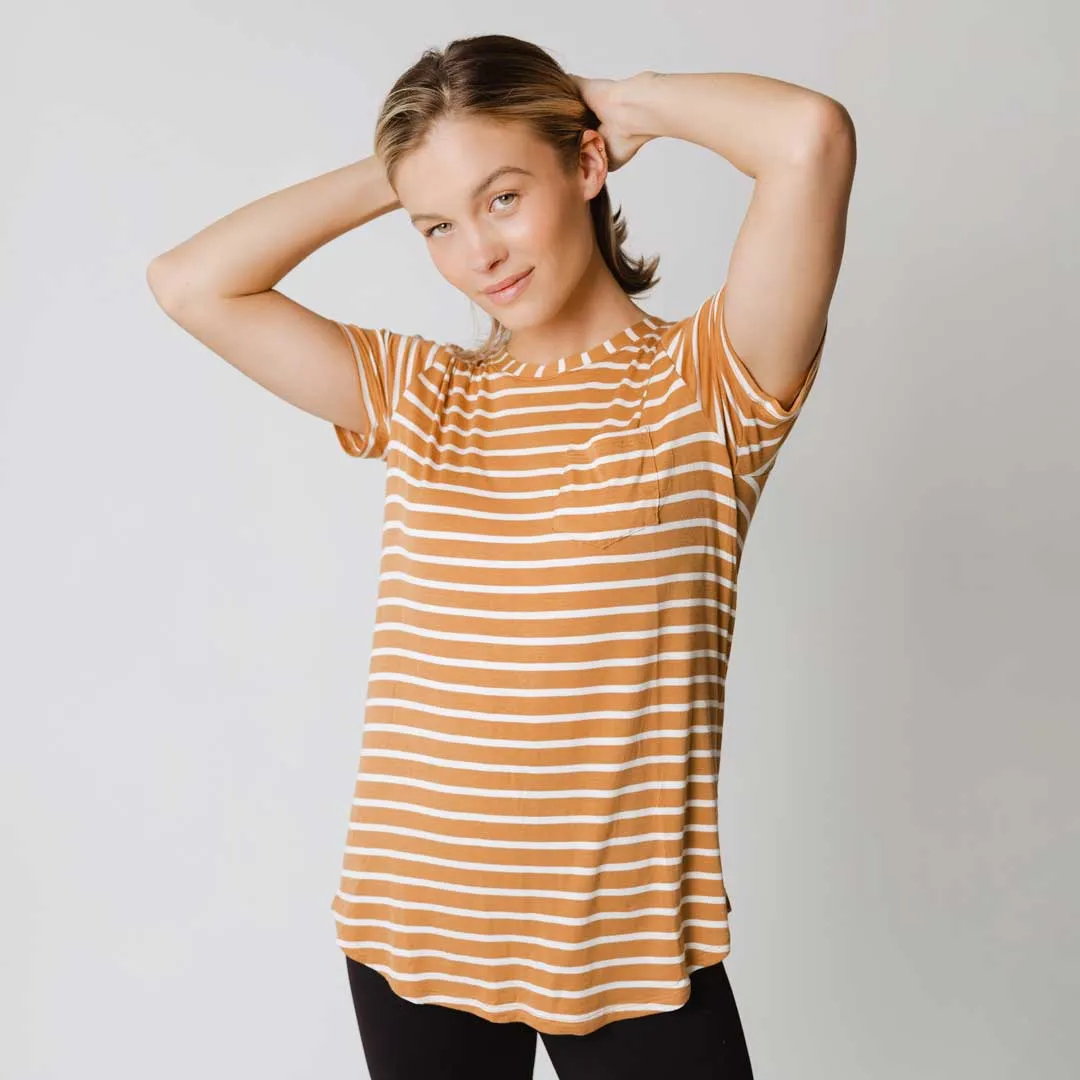 Basic Tee, Mustard Ivory