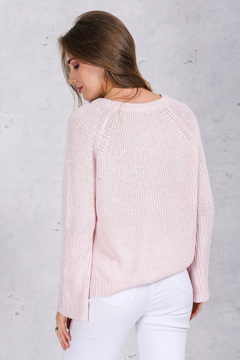 Bell Sleeve Sweater Of Cotton