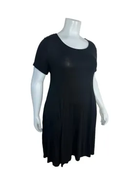 Black Short Sleeved Shift Dress