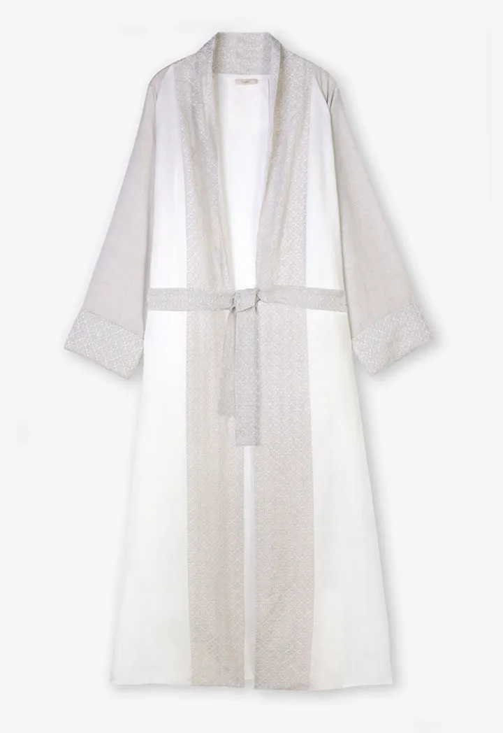 Choice Embroidered Print Kimono Outerwear Offwhite