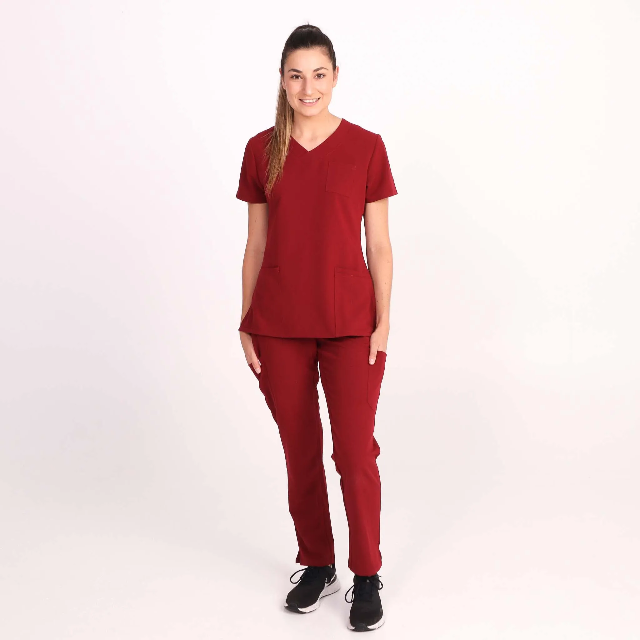 Comfort Fit Burgundy Medical Scrub Pant