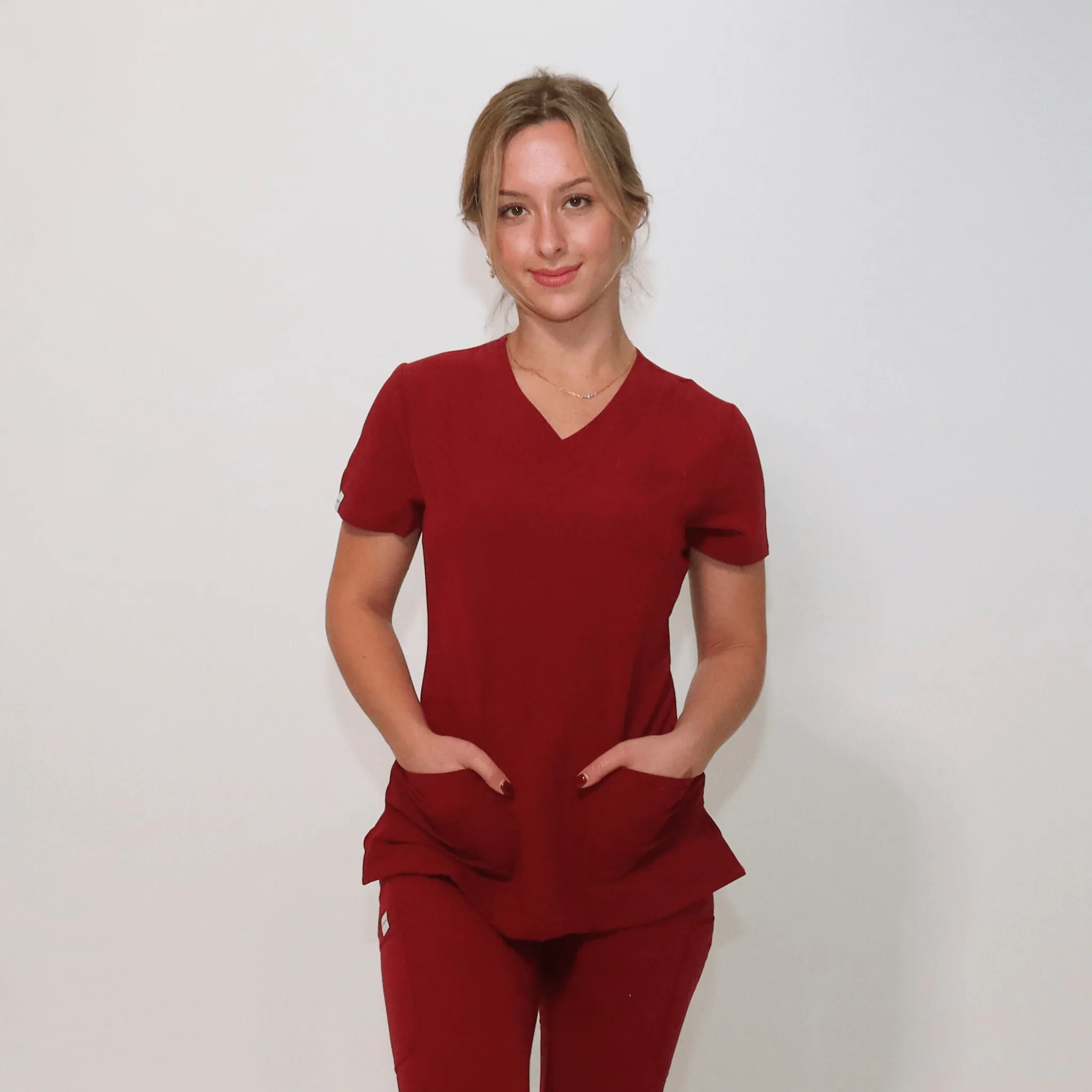 Comfort Fit Burgundy Medical Scrub Pant