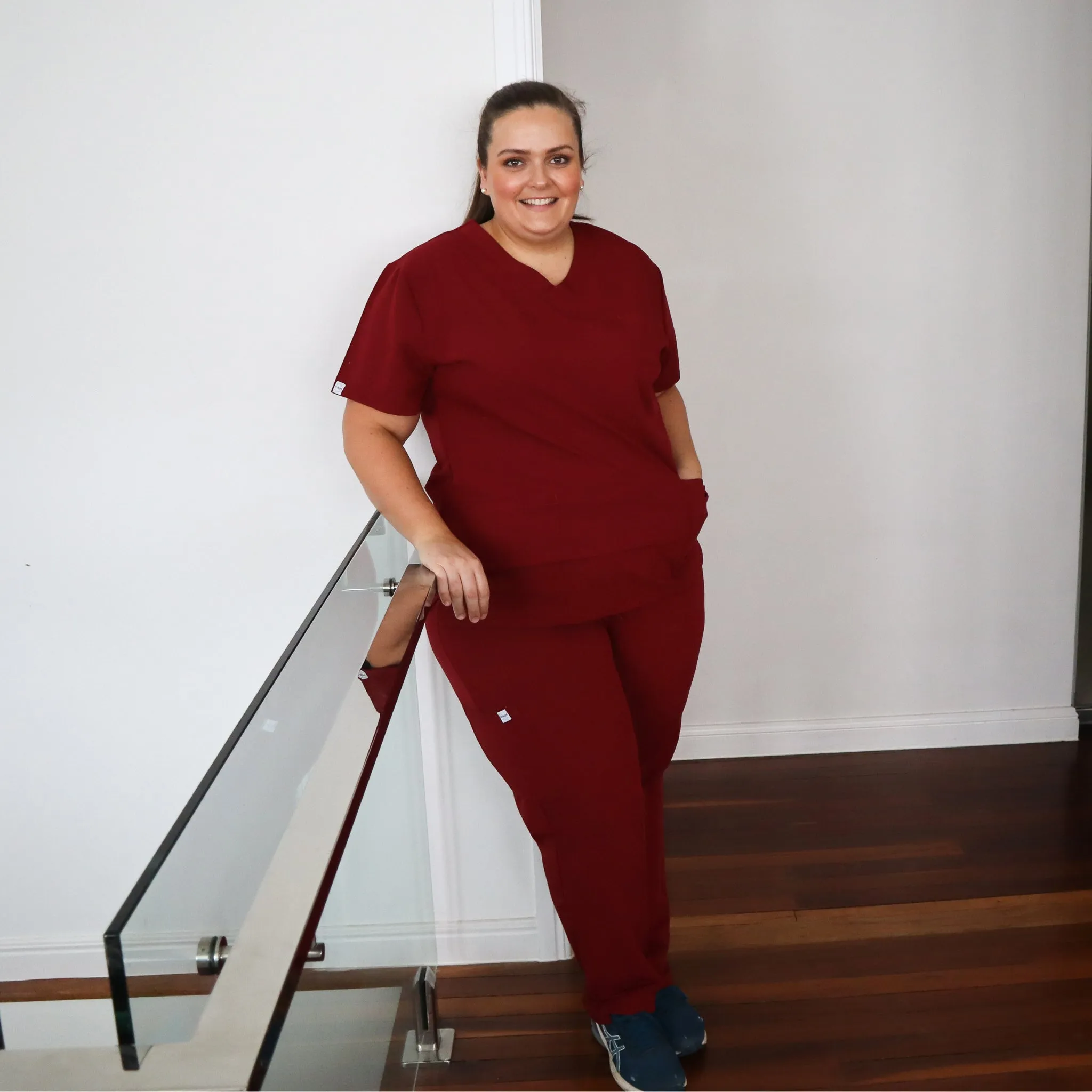 Comfort Fit Burgundy Medical Scrub Pant