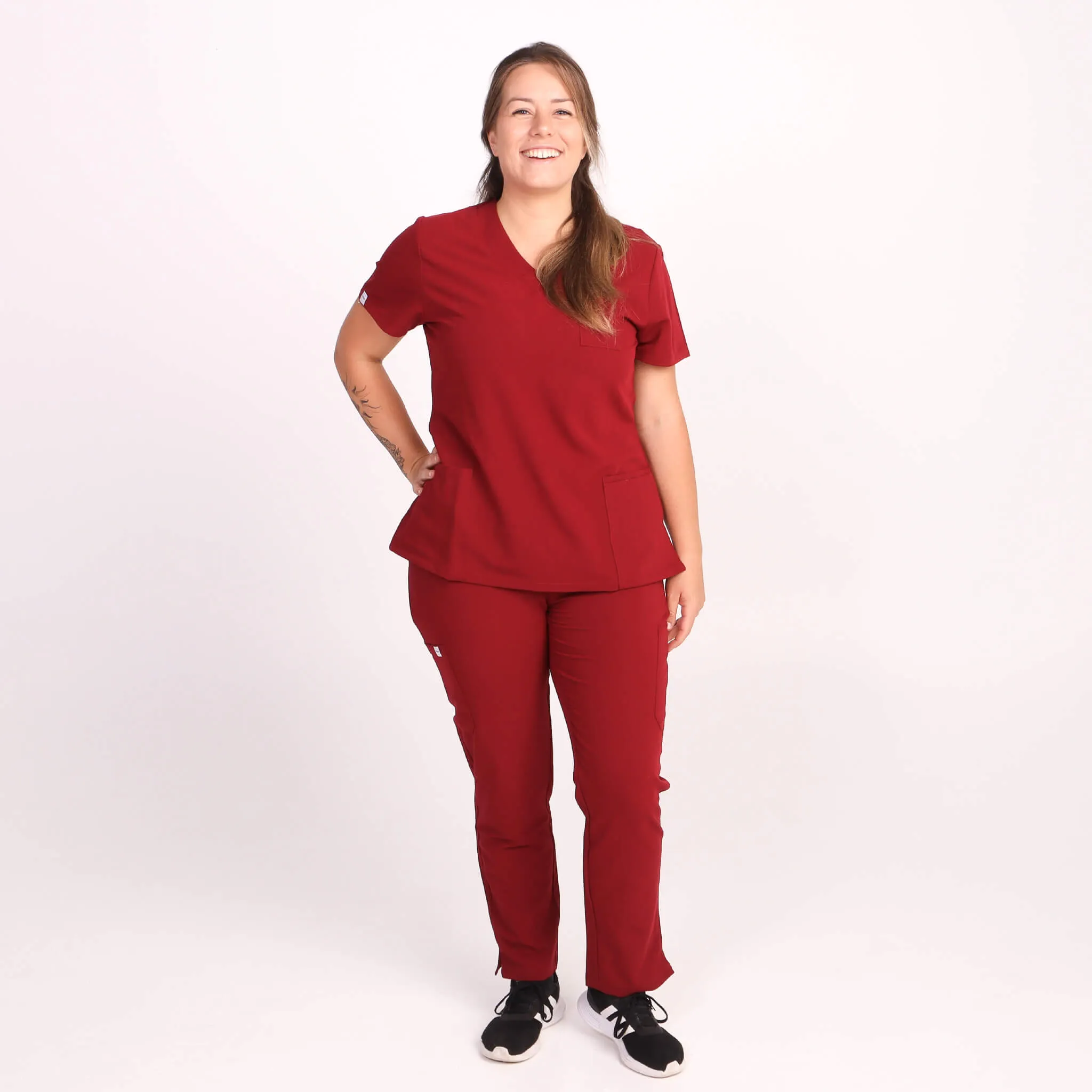 Comfort Fit Burgundy Medical Scrub Pant