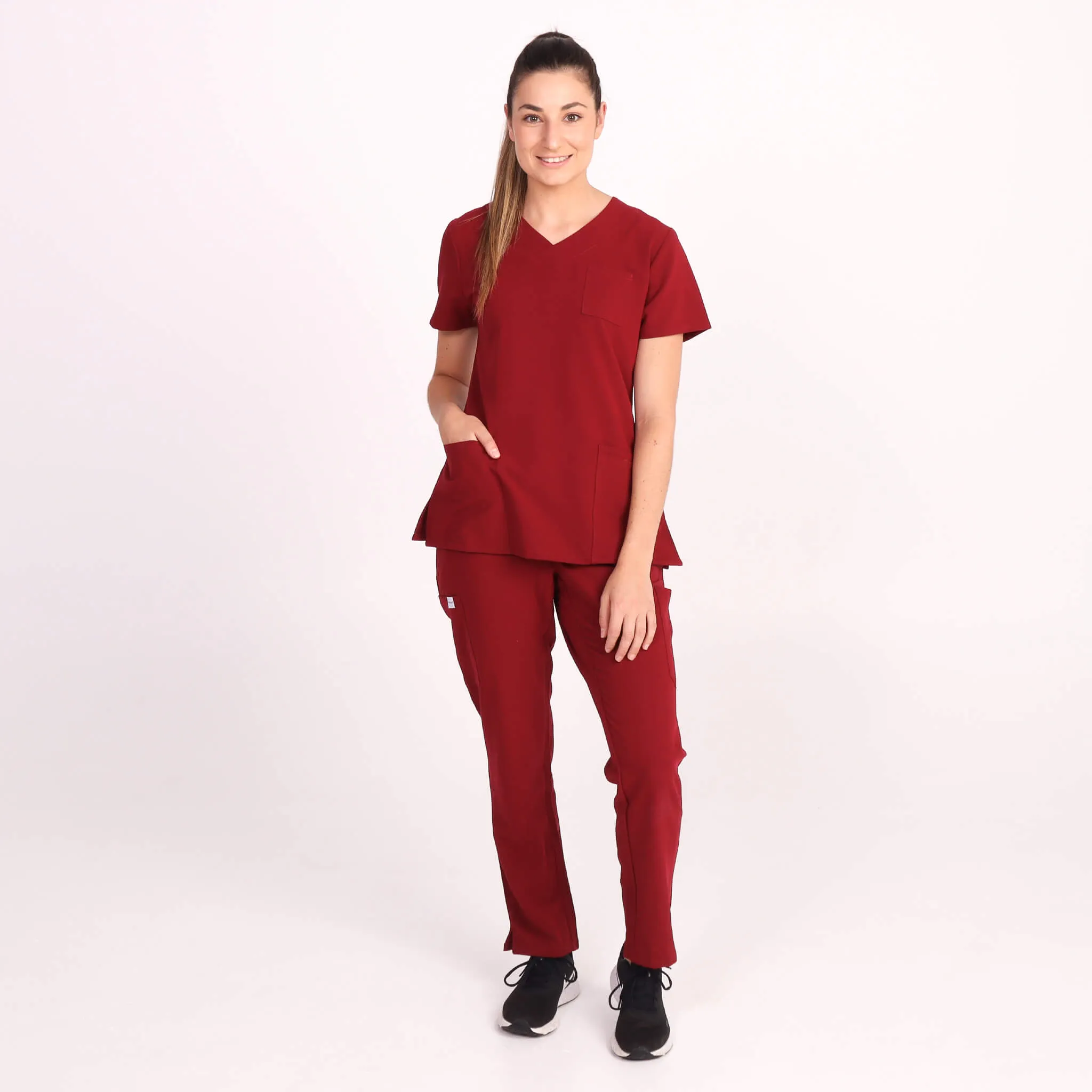 Comfort Fit Burgundy Medical Scrub Pant