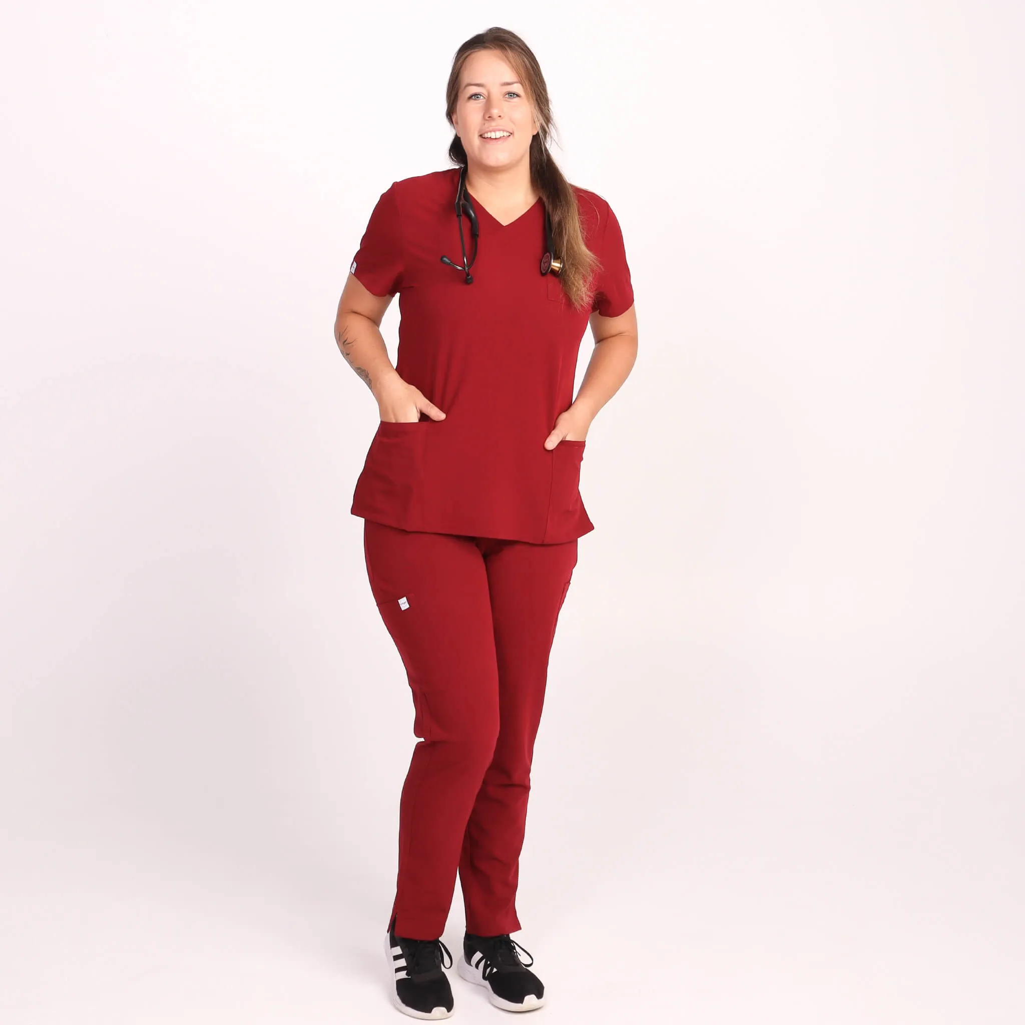 Comfort Fit Burgundy Medical Scrub Pant