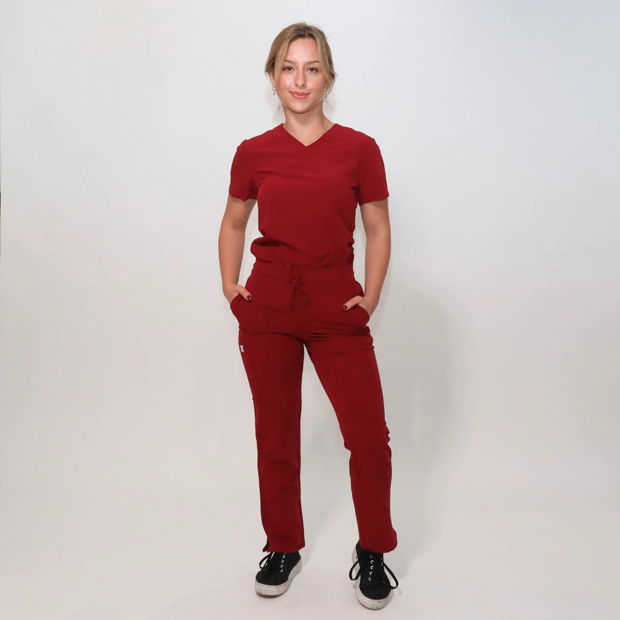 Comfort Fit Burgundy Medical Scrub Pant