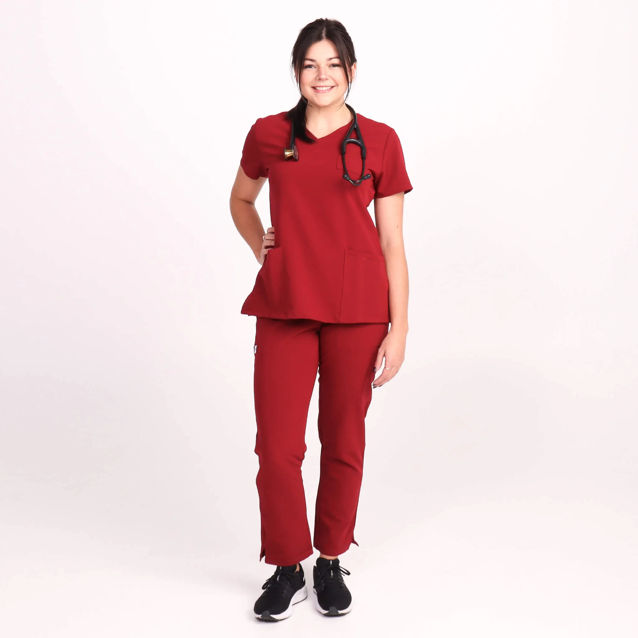 Comfort Fit Burgundy Medical Scrub Pant