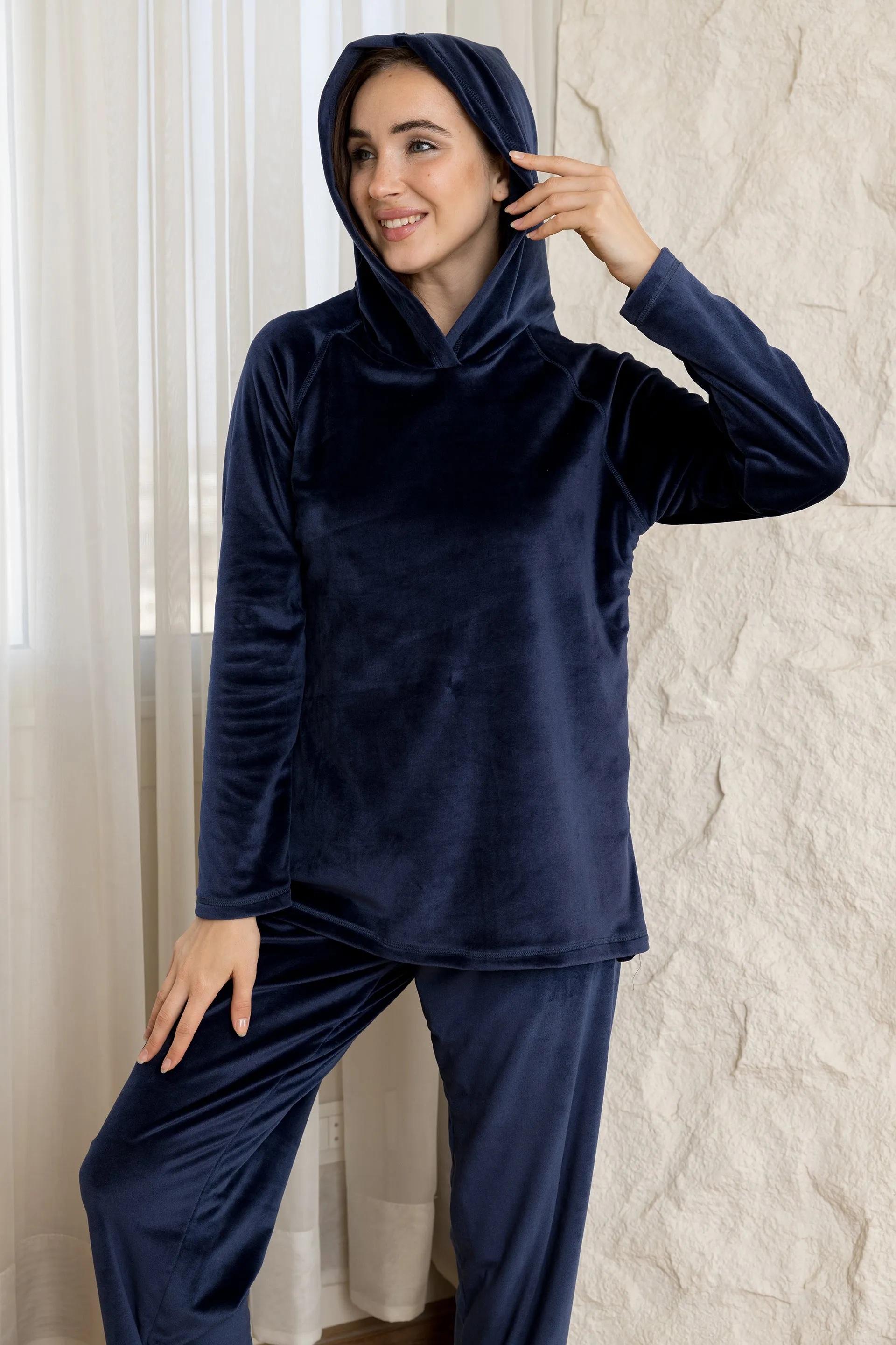 Comfort Hoodie Lounge Set - Navy Blue