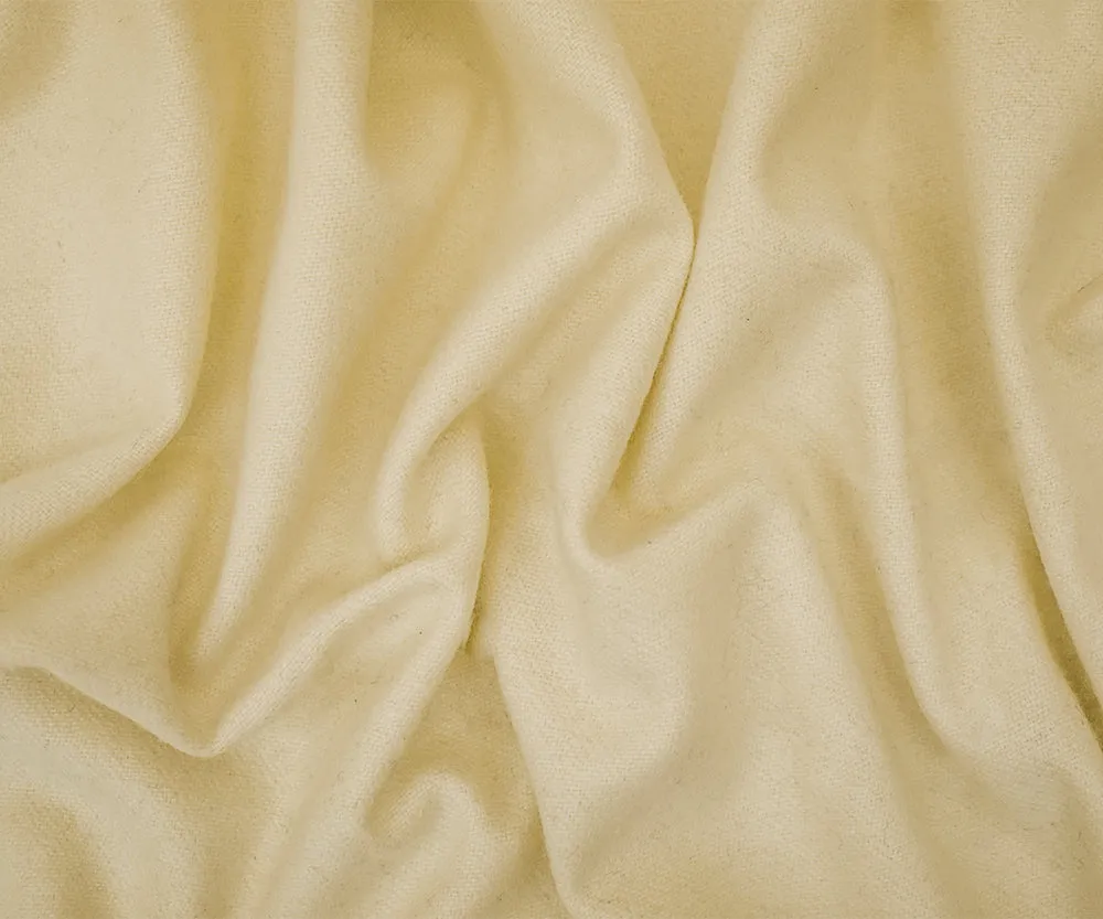 Cream Beige Wool Polyester Twill Woven Jacketing Fabric