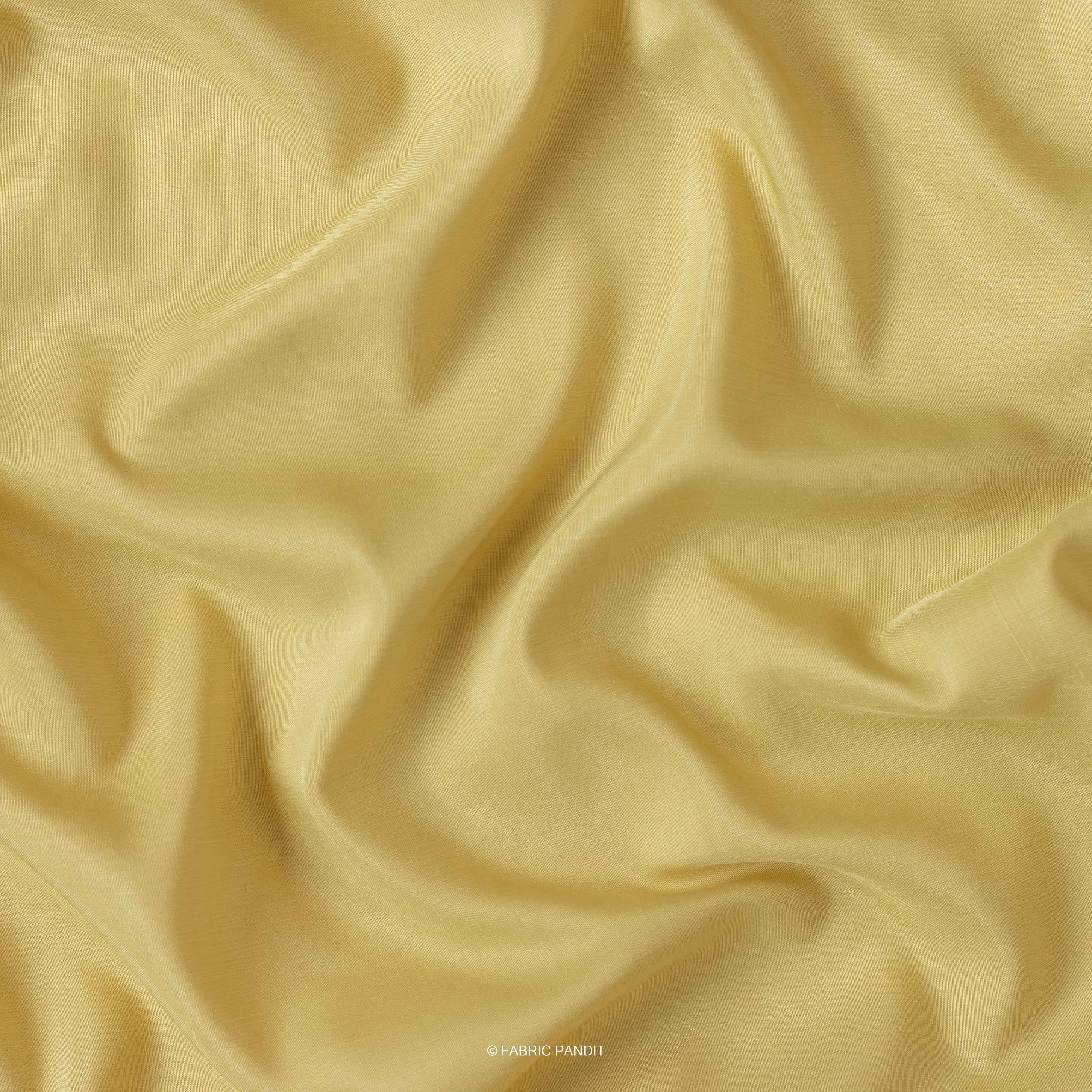 (CUT PIECE) Mellow Yellow Plain Soft Poly Muslin Fabric (Width 44 Inches)