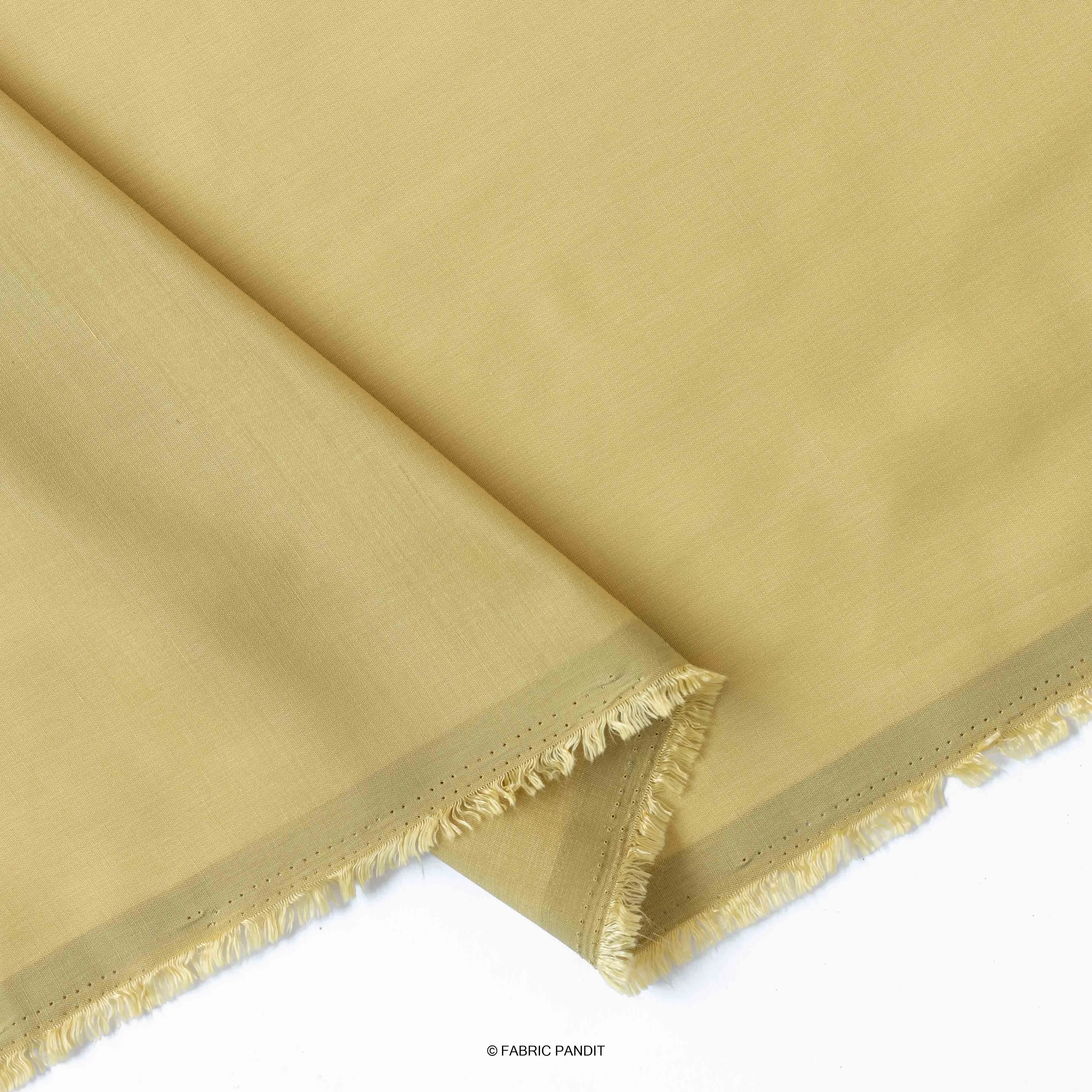 (CUT PIECE) Mellow Yellow Plain Soft Poly Muslin Fabric (Width 44 Inches)