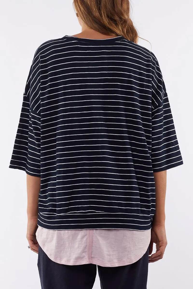 Elm - Fundamental Mazie Sweat - Stripe Navy