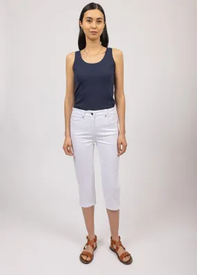 Elodie three quarters pants - in cotton, comfort fit (BLANC)