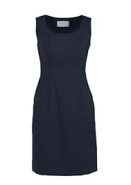 Fashion Biz 34012  Comfort Wool Stretch Womens Short Sleeve Dress - Navy