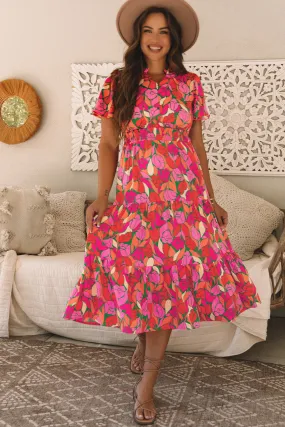 Floral Short Sleeve Maxi dress