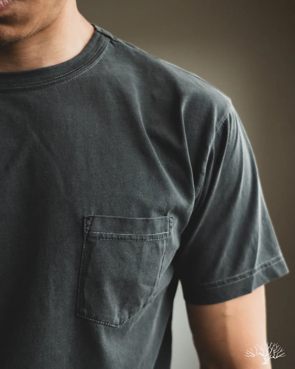 Garment Dyed Pima Cotton Pocket Tee - Smoke