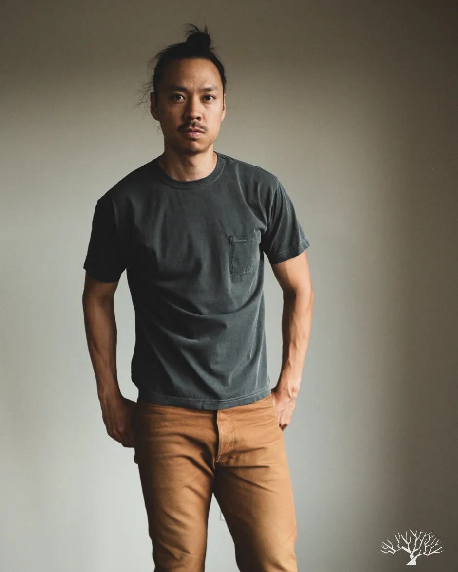 Garment Dyed Pima Cotton Pocket Tee - Smoke