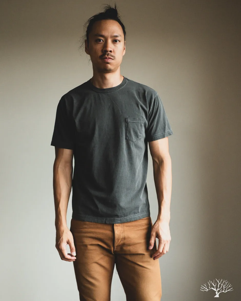 Garment Dyed Pima Cotton Pocket Tee - Smoke