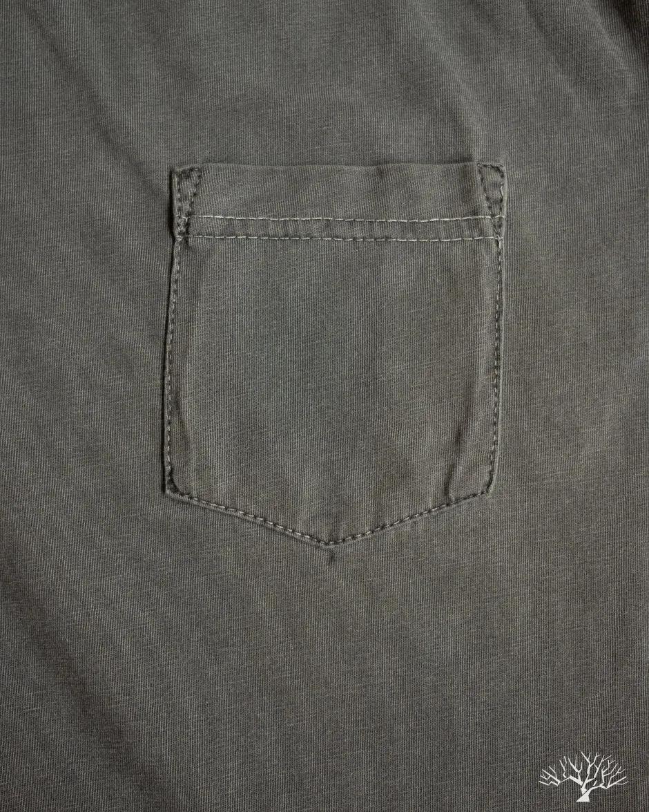 Garment Dyed Pima Cotton Pocket Tee - Smoke