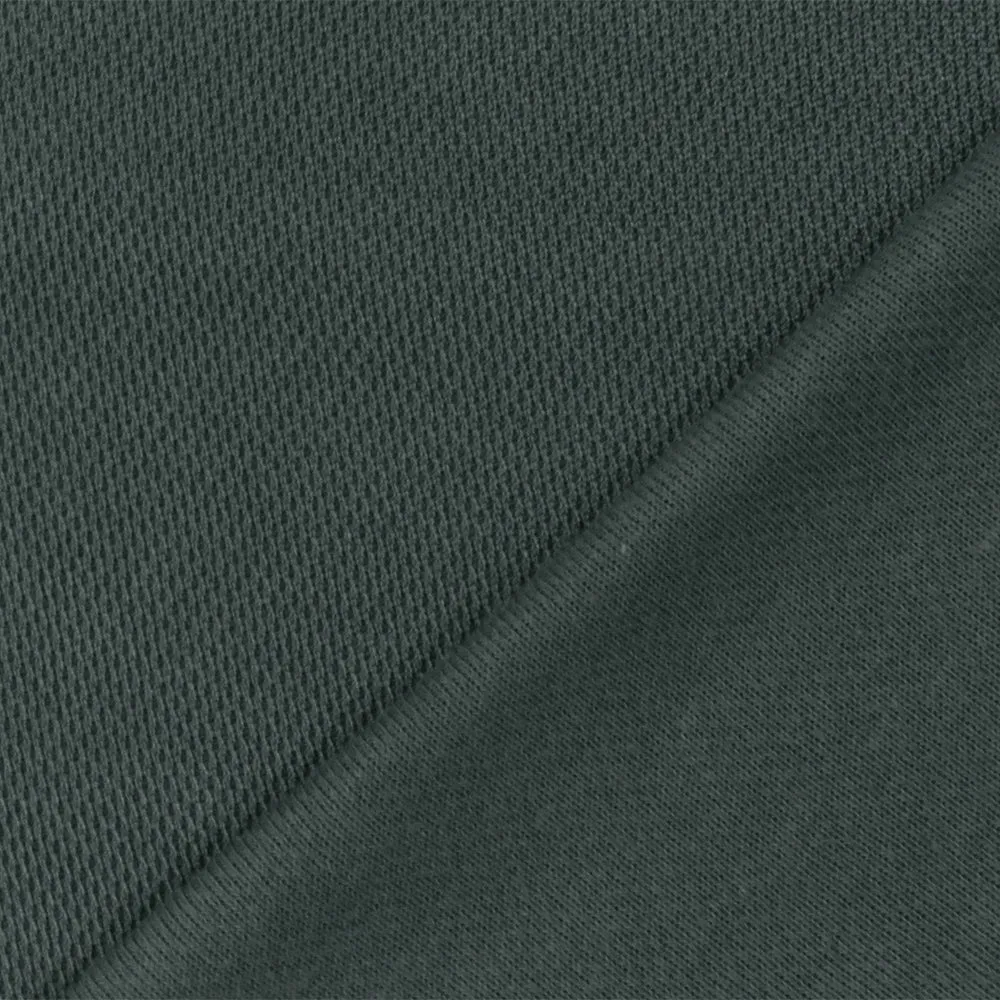 Gray Organic Cotton Poly Pique Knit Fabric