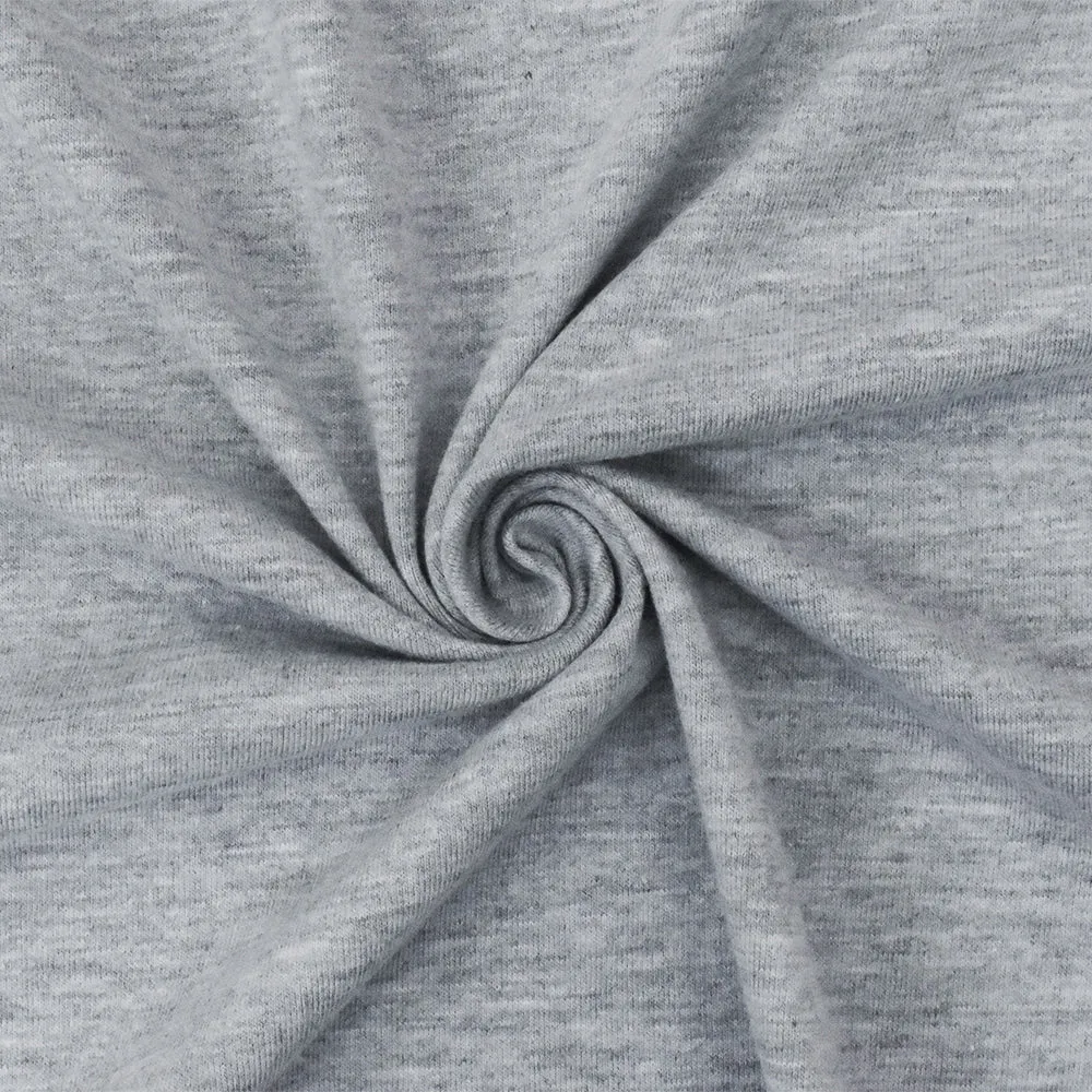 Heather Gray Stretch Poly Blend Jersey Knit Fabric