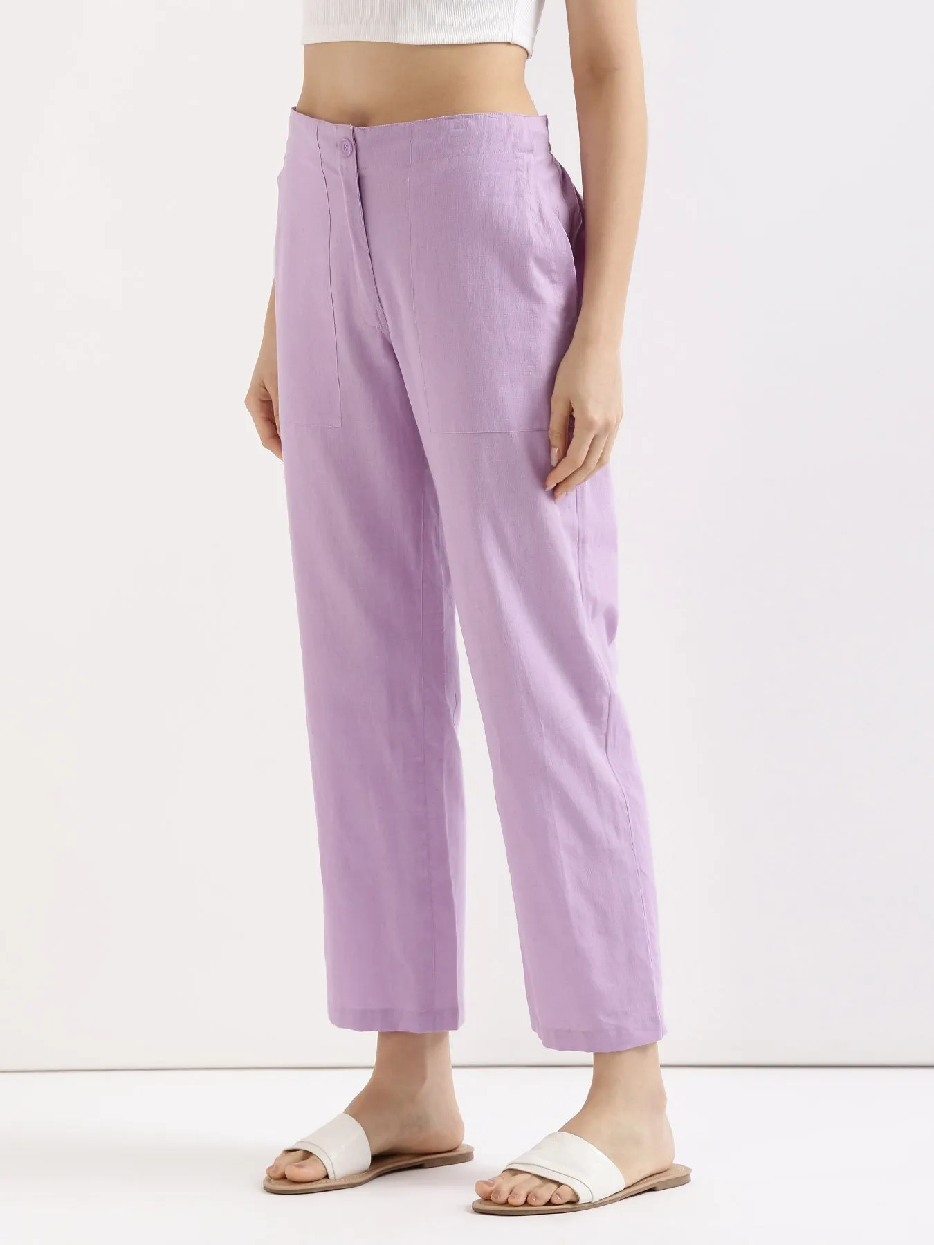 Lilac Airy Linen Pants