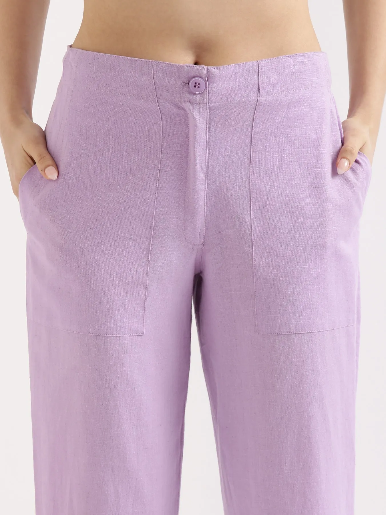 Lilac Airy Linen Pants