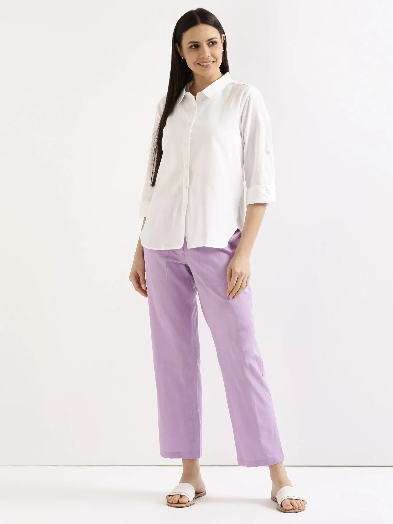 Lilac Airy Linen Pants