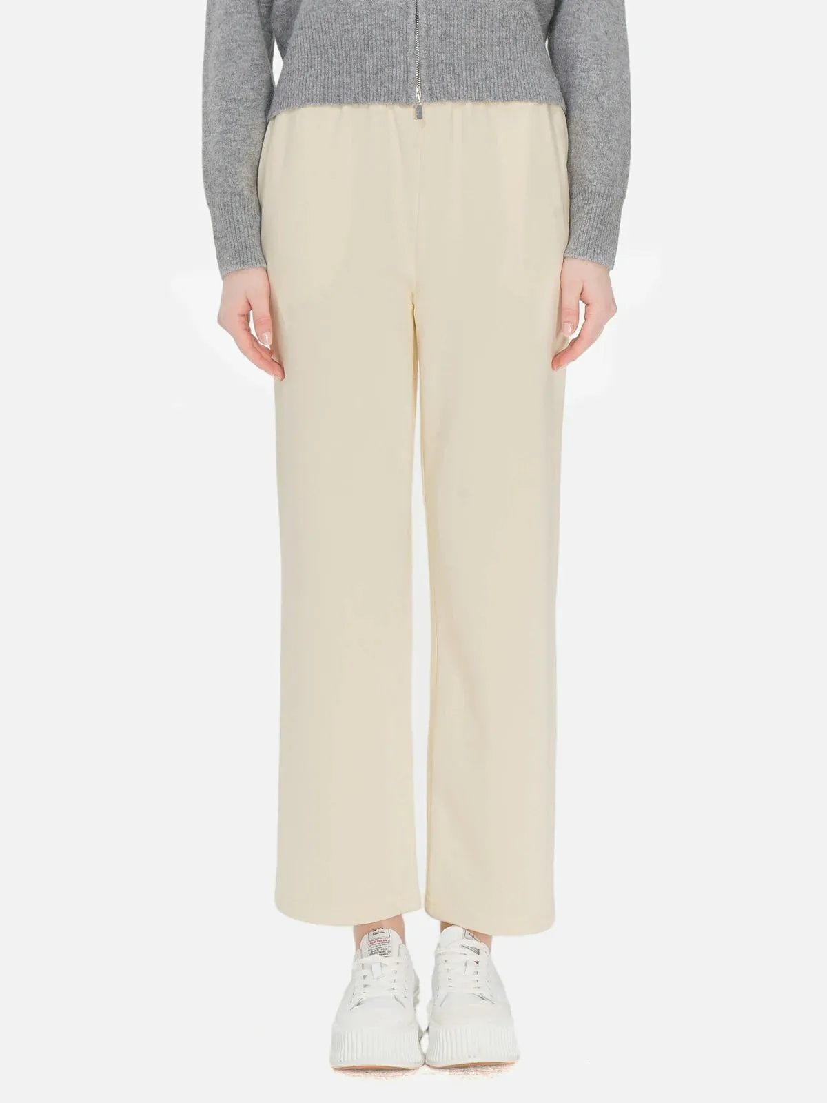 Loose Elastic Drawstring Waist Wide Leg Pants