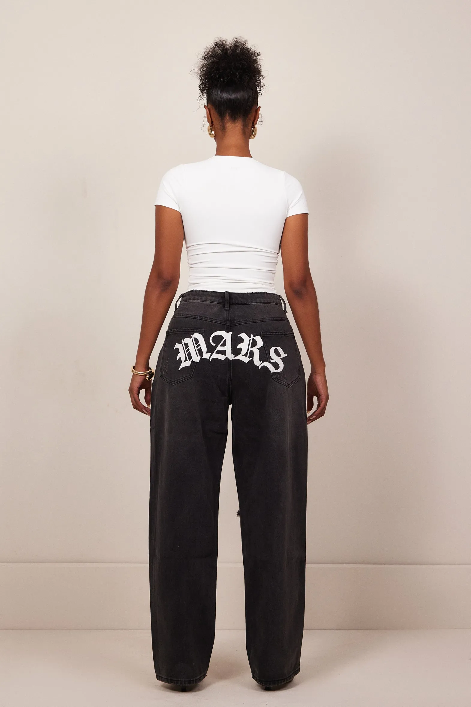 Mars print jeans - Dark Wash