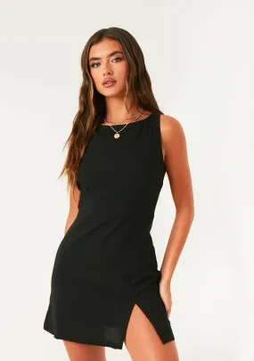 Melissa Black Linen Shift Dress