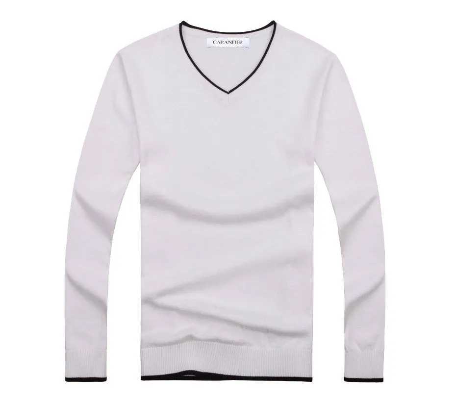 Men's Autumn V-Neck Cotton Casual Pullover