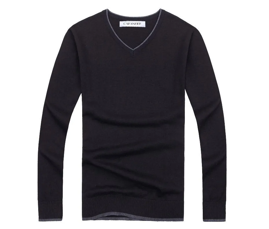 Men's Autumn V-Neck Cotton Casual Pullover