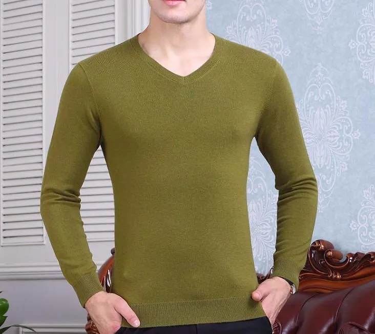 Men's Top Quality Autumn & Winter 100% Wool Sweater