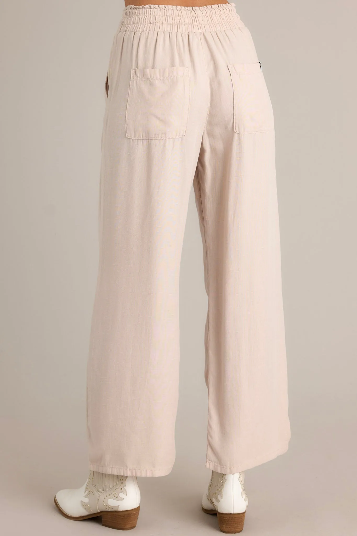 Midnight Comfort Beige Wide Leg Pants