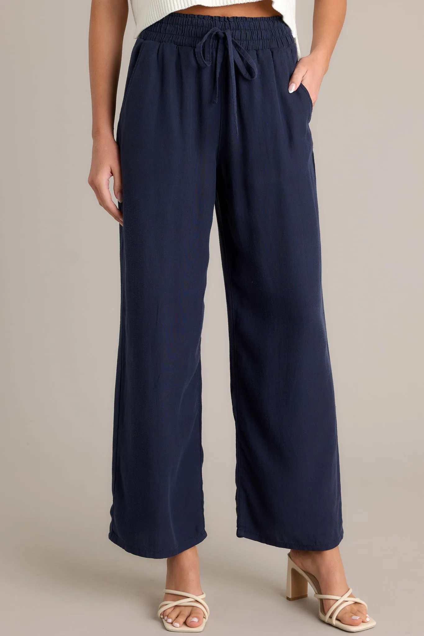 Midnight Comfort Navy Wide Leg Pants