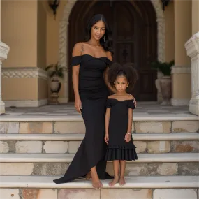 Mom and Daughter Matching Off Shoulder Dress