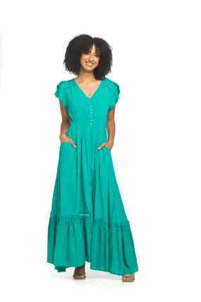 Papillon PD14514 Emerald Lace Inset Maxi Dress