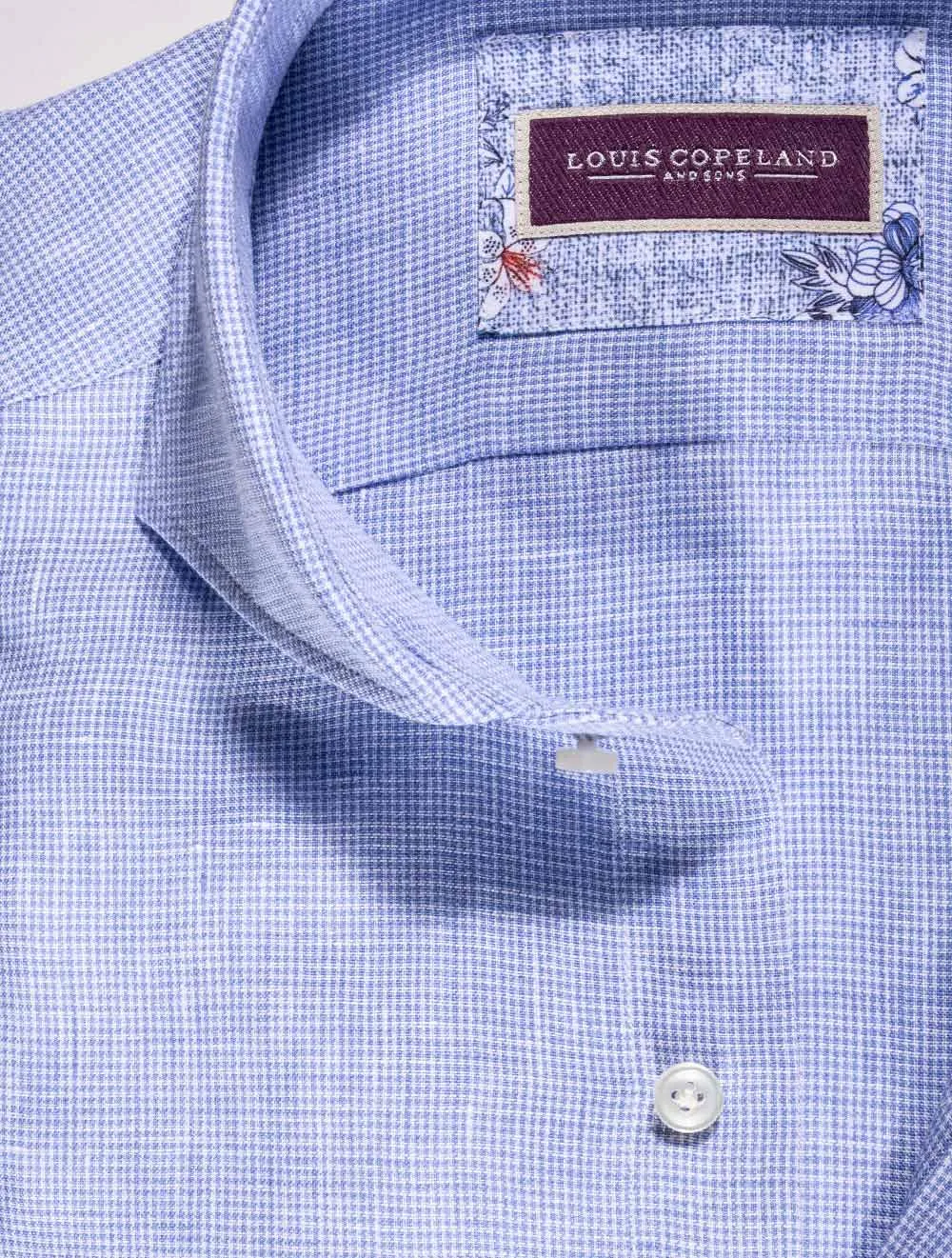 Purus Houndstooth Classic Fit Shirt Blue