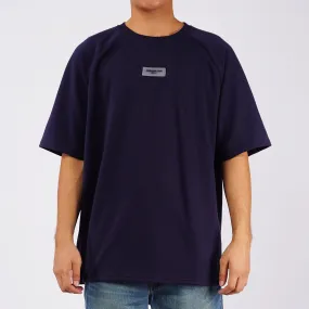 RRJ Basic Tees for Men Oversized Fitting Shirt CVC Jersey Fabric Fashionable Trendy fashion Casual Round Neck T-shirt for Men 135934-U (Navy Blue)