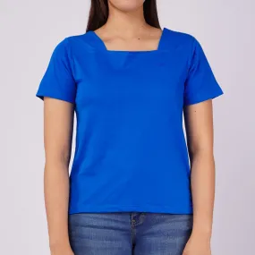 RRJ Ladies Basic Tees Regular Fitting CVC Jersey Fabric 144210-U (Blue)