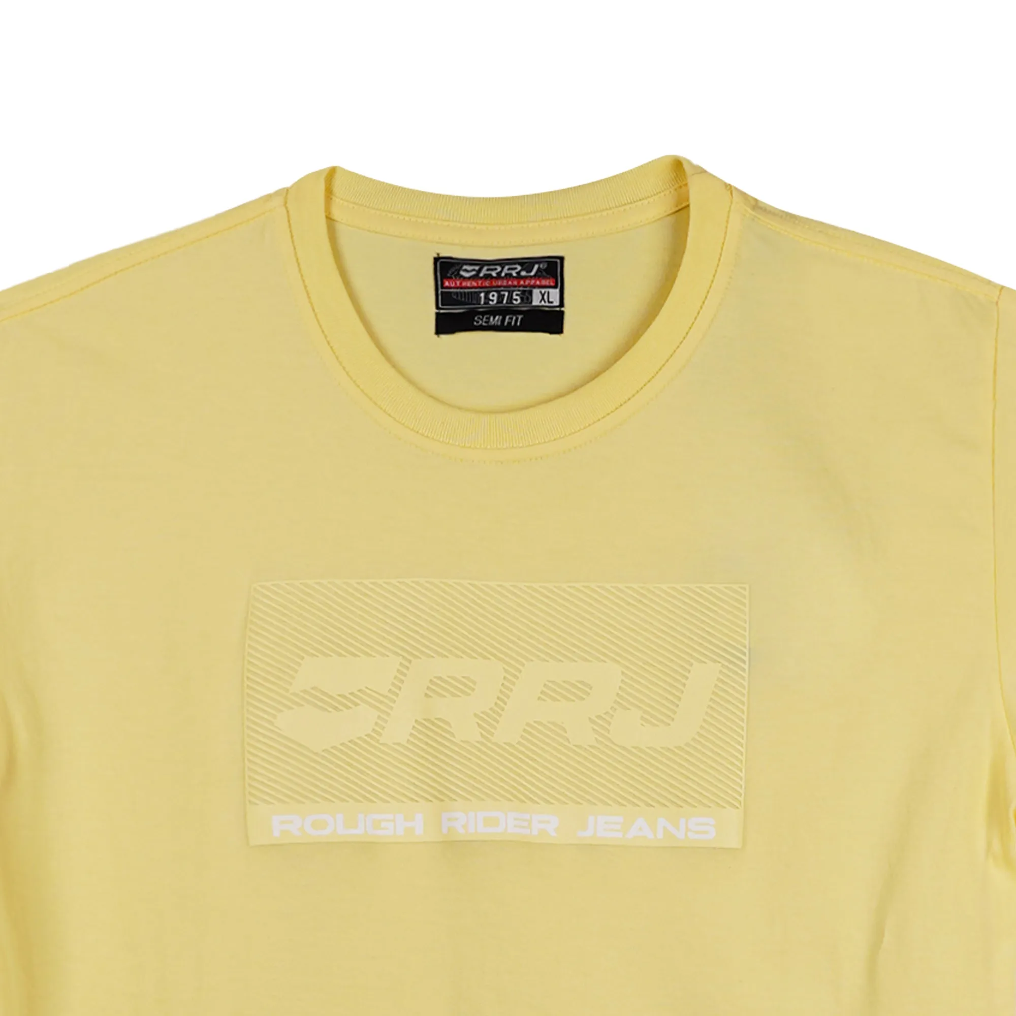 RRJ Men's Basic Tees Semibody Fitting CVC Jersey Fabric 162846-U (Light Yellow)