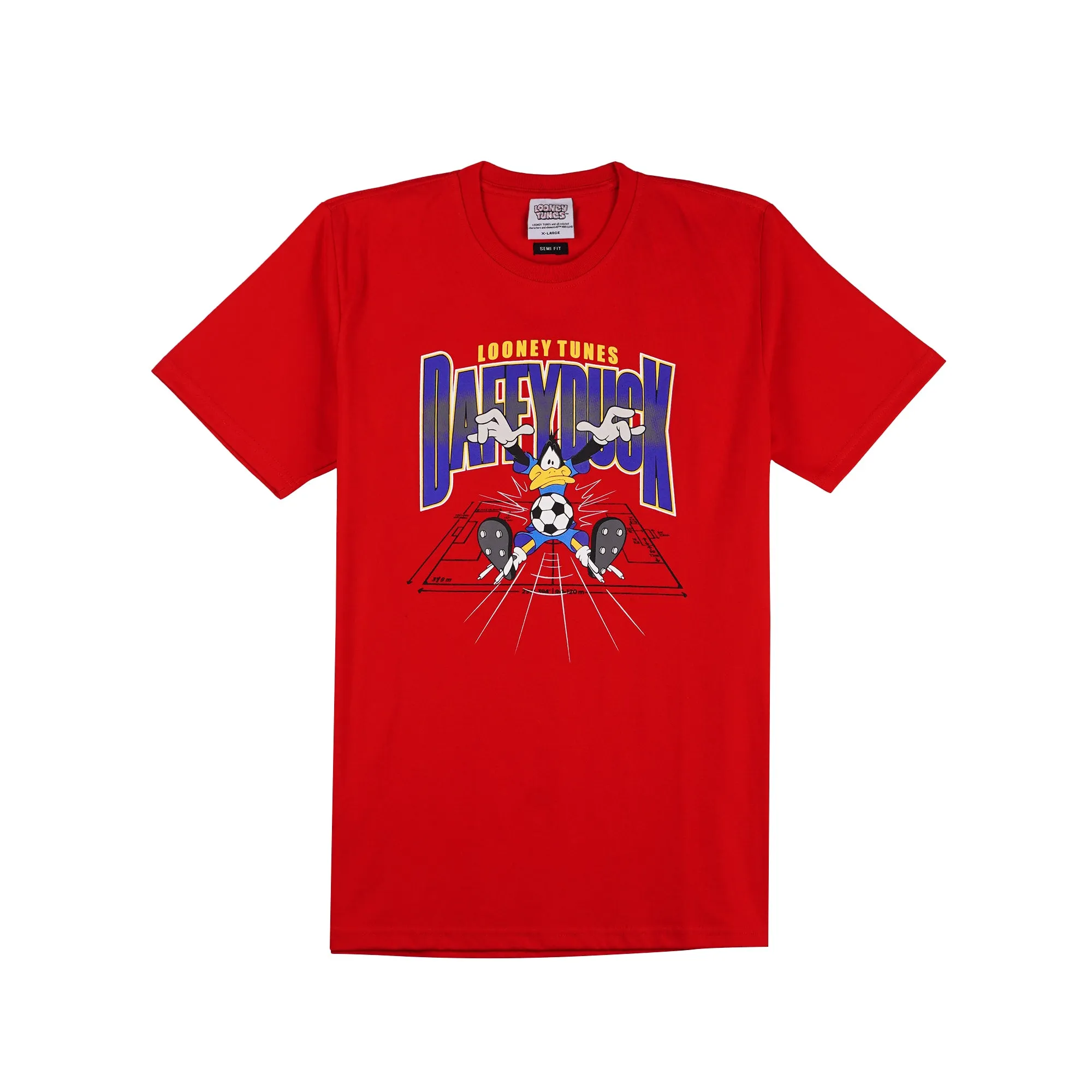 RRJ x Looney Tunes Duffy Duck Men's Basic Graphic Tees Semibody Fitting 161065-U (Red)