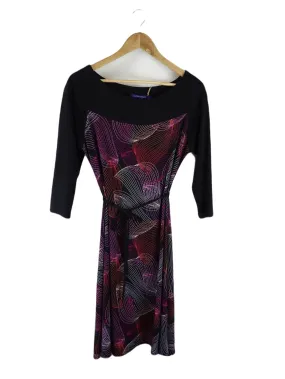 Sacha Drake Black and Purple Patterned Dress 16